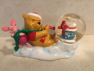 Disney Specialties Snow Globe Winnie The Pooh And Piglet Hunny Jar Christmas