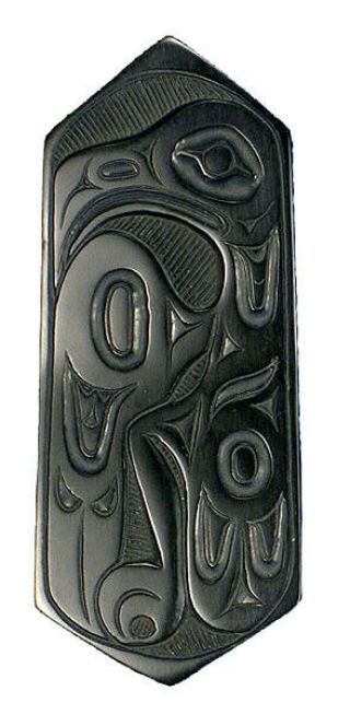 Haida Argillite Raven Plaque By Pat Dixon - Northwest Coast Art