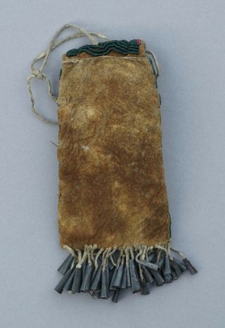 Antique Native American Ute Beaded Strike a Light Bag 19th Century Fire Striker 3