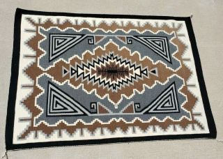 Vintage Navajo Handwoven Wool Rug 6 