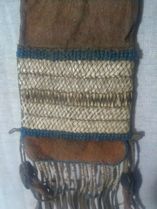Antique 19th C Native American Great Plains Indian Beaded Quilled Pipe Bag 2