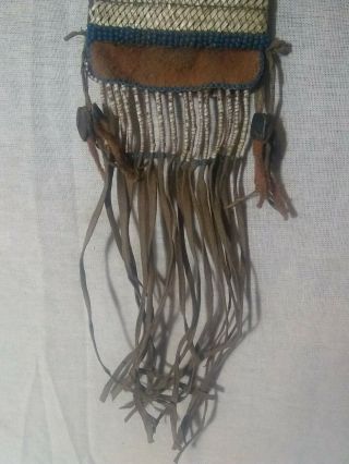 Antique 19th C Native American Great Plains Indian Beaded Quilled Pipe Bag 3