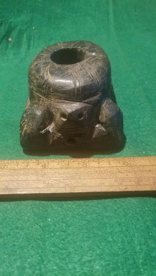 Native American Turtle Effigy Pipe Engraved Erie Co.  Ohio Platform Arrowhead