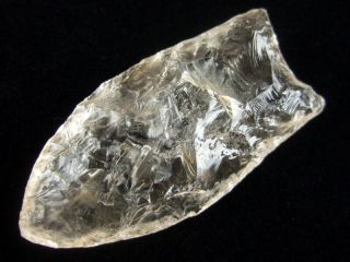 Fine Rare Authentic Tennessee Crystal Quartz Clovis Point With Arrowheads