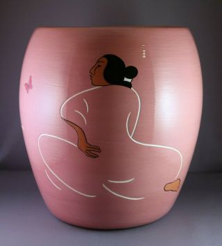 R.  C.  Gorman Navajo 1993 Signed Limited Edition Of 100 Mariposa Ceramic Vase Art