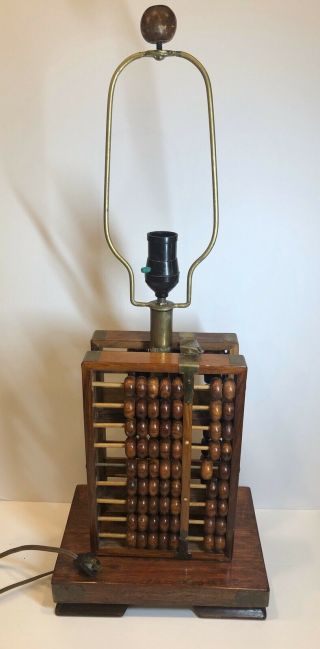 Lotus - Flower Brand? (2) 9 RODS 63 BEADS ABACUS Lamp with metal rod. 3