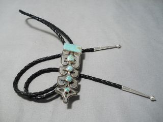 Vintage Navajo Sterling Silver Royston Turquoise Bolo Tie - Long