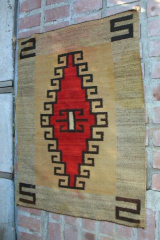 Vintage Navajo Rug Hand Spun Wool Tight Weave - 36 " X 49 "