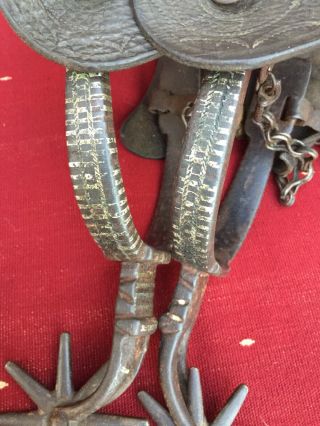 Antique Mexican California Transitional Spurs Silver 2