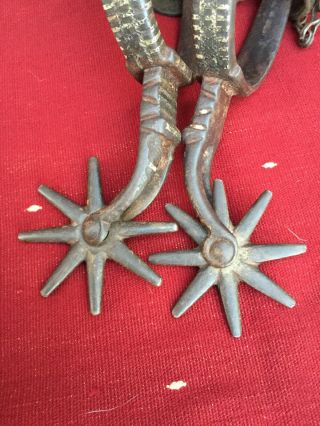 Antique Mexican California Transitional Spurs Silver 3