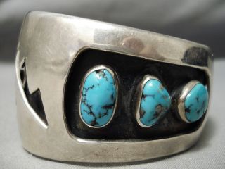 Important Vintage Navajo Carl Allen Begay Turquoise Sterling Silver Bracelet