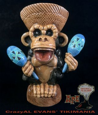 Crazy Al Monkey Maraca Tiki Mug Coconut Chimp Last Of 6 11th Ofonly50total
