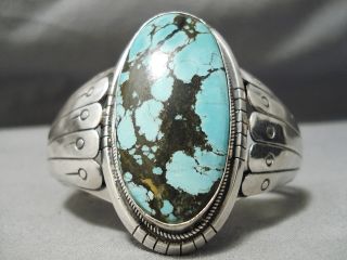 Rare Johnny Yazzie Vintage Navajo Quality Turquoise Sterling Silver Bracelet