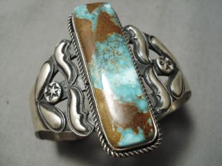 Green Bisbee Turquoise Vintage Navajo Kirk Smith Bracelet Old - Highly Rare