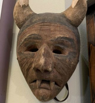 Antique Cherokee Booger Mask By Will West Long.  1930s,  A Treasure.