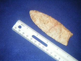 4 1/2 In.  Authentic Arrowhead.  Paleo Clovis Fluted Channels From.  - Ar.