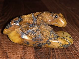 Finest Early 1970’s Zuni Carved Cloud Mountain Turquoise Gila Monster Fetish