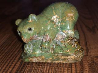 Finest Early 1970’s Zuni Carved Turquoise Bear Fetish