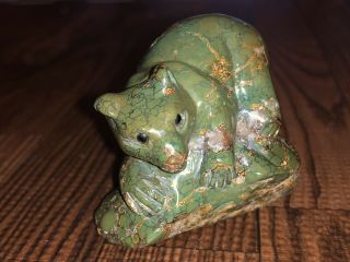 Finest Early 1970’s Zuni Carved Turquoise Bear Fetish 2