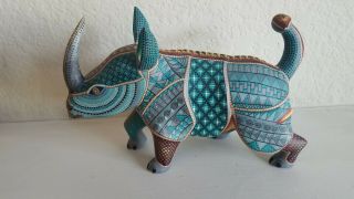 Alebrijes Oaxaca Master Carving Nestor Melchor Rhinoceros 2