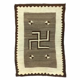 Navajo Crystal Rug With Whirling Logs,  66.  25 " X 44 ",  C.  1900s - 10s