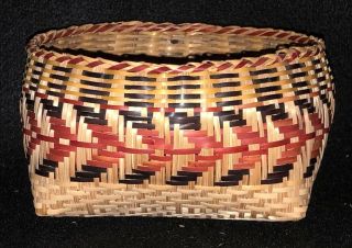 Native American Chitimacha River Cane Basket,  Mid 20th C.  Single Weave Bowl Form