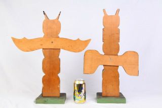 2 Totem Poles Wood Carvings Signed by F.  Jacobsen NR 3