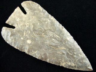 Fine Authentic 5 1/2 Inch Missouri Lost Lake Point With Indian Arrowheads 3