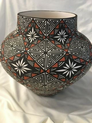 Native American Geometric Hand - Made Pottery