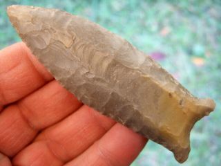 Fine 3 5/8 Inch G10 Ohio Cumberland Point With Butler Arrowheads Artifacts