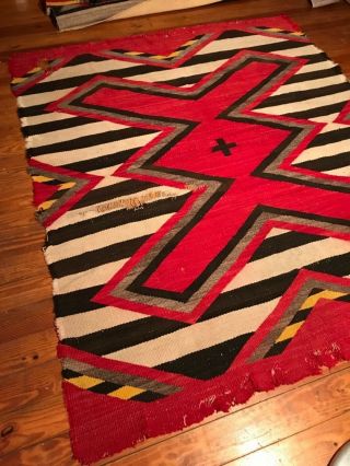 HISTORIC NAVAJO 3RD PHASE CHIEF’S BLANKET / RUG,  POWERFUL VARIANT DESIGN,  C1900,  NR 3