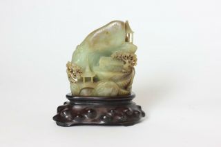 Chinese Carved Jade Mountain Scholar Sculpture,  China