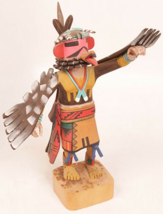 Hopi Red - Tailed Hawk Kachina By Wm James 12 1/2 " C.  1980s