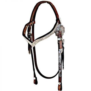 Dale Chavez Sterling Silver Plate V Shaped Browband Western Show Headstall