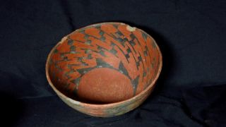 Anasazi / Puerco black on red bowl ca.  1200 ad.  Intact with No Restoration 3