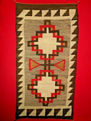 Navajo Navaho Indian Rug/weaving.  Interlocking Stepped Crosses.  Excond