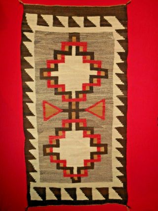NAVAJO NAVAHO Indian Rug/Weaving.  Interlocking Stepped Crosses.  ExCond 2