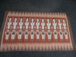 Vintage Native American Navajo Yei Weaving Rug By Rita Totsoni 28 3/4 " X 48 "