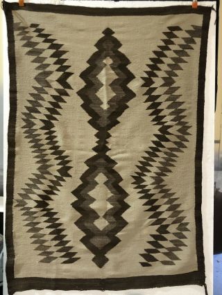 Navajo Weaving - Woven Rug Blanket Textile With Geometric Pattern 65” X 45”