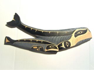 Cecil Dawson Kwakiutl Whale Family Carving Plaque West Coast Native Art Indian