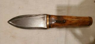 Old Plains Native American Indian Dag Knife Fur Trade Antler Handle 2