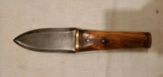 Old Plains Native American Indian Dag Knife Fur Trade Antler Handle 3