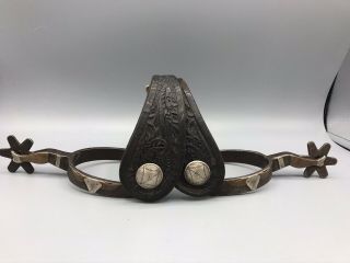 Gal Lady Leg Blacksmith Made Spurs With Steer Head From Montana 1920s