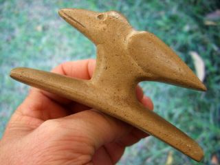 Museum Grade Ohio Bird Effigy Platform Pipe with TRIPLE Arrowheads 2
