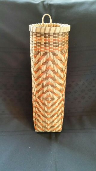 Cherokee River Cane Arrow Quiver Basket By Lucille Lossiah