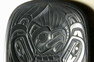 N.  W.  C.  Haida - Carved Argillite Eagle Dish by Artist Don Gates circa 1991 2