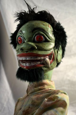 Buto Ijo Green Demon Warrior Scary Wayang Golek Wooden Puppet Java Old
