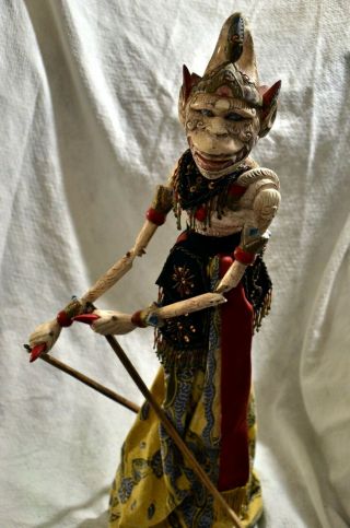HANUMAN WHITE demigod monkey OLD wayang Golek Wooden Puppet from JAVA 3