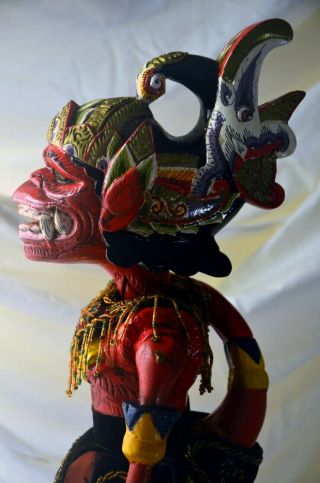 ANGGADA red monkey general wayang Golek Wooden Puppet from JAVA OLD 3