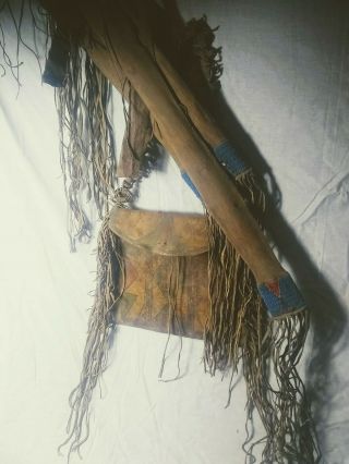 Great Plains Crow Indian Parfleche Painted Bag / Bow Case & Quiver